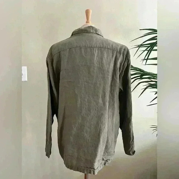 Parachute Sage Green Linen Button-Up Shirt – Small Petite - Picture 4 of 10